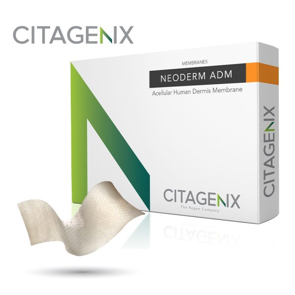 Neoderm™ ADM Tissue augmentation Thickness of 0.9-1.6 mm.